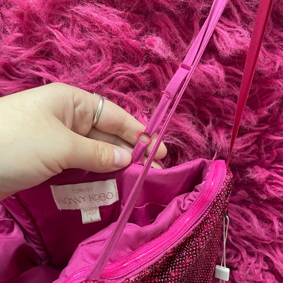 NWT Hot Pink Sequin Bow Dress - Picture 6 of 10